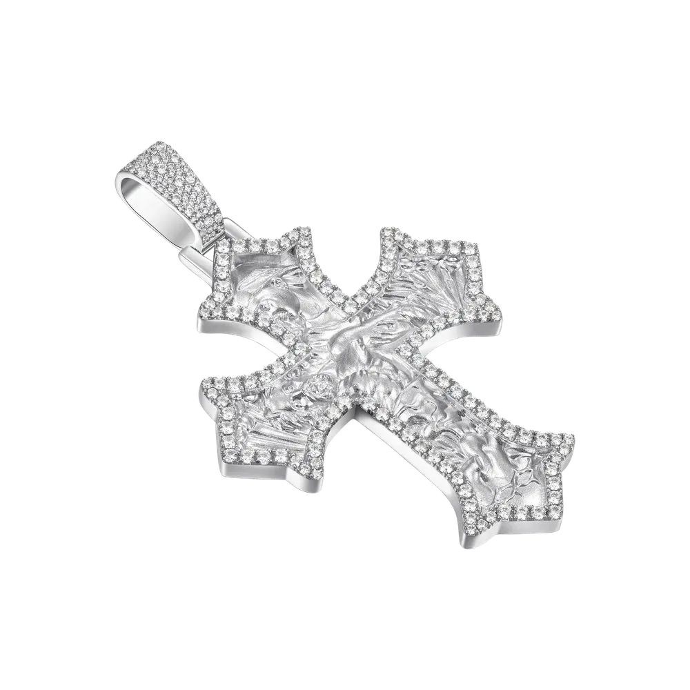 Moissanite Sacred Devotion Cross Pendant - Image 2