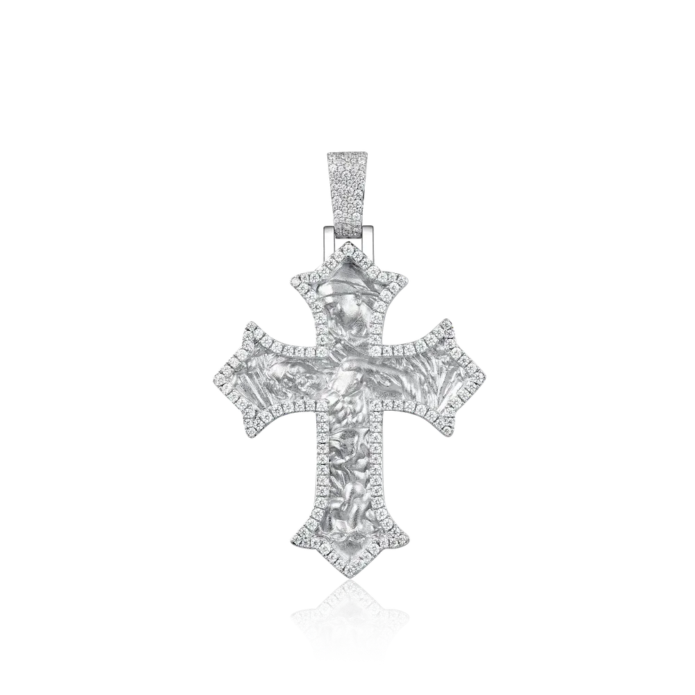Moissanite Sacred Devotion Cross Pendant - Image 4