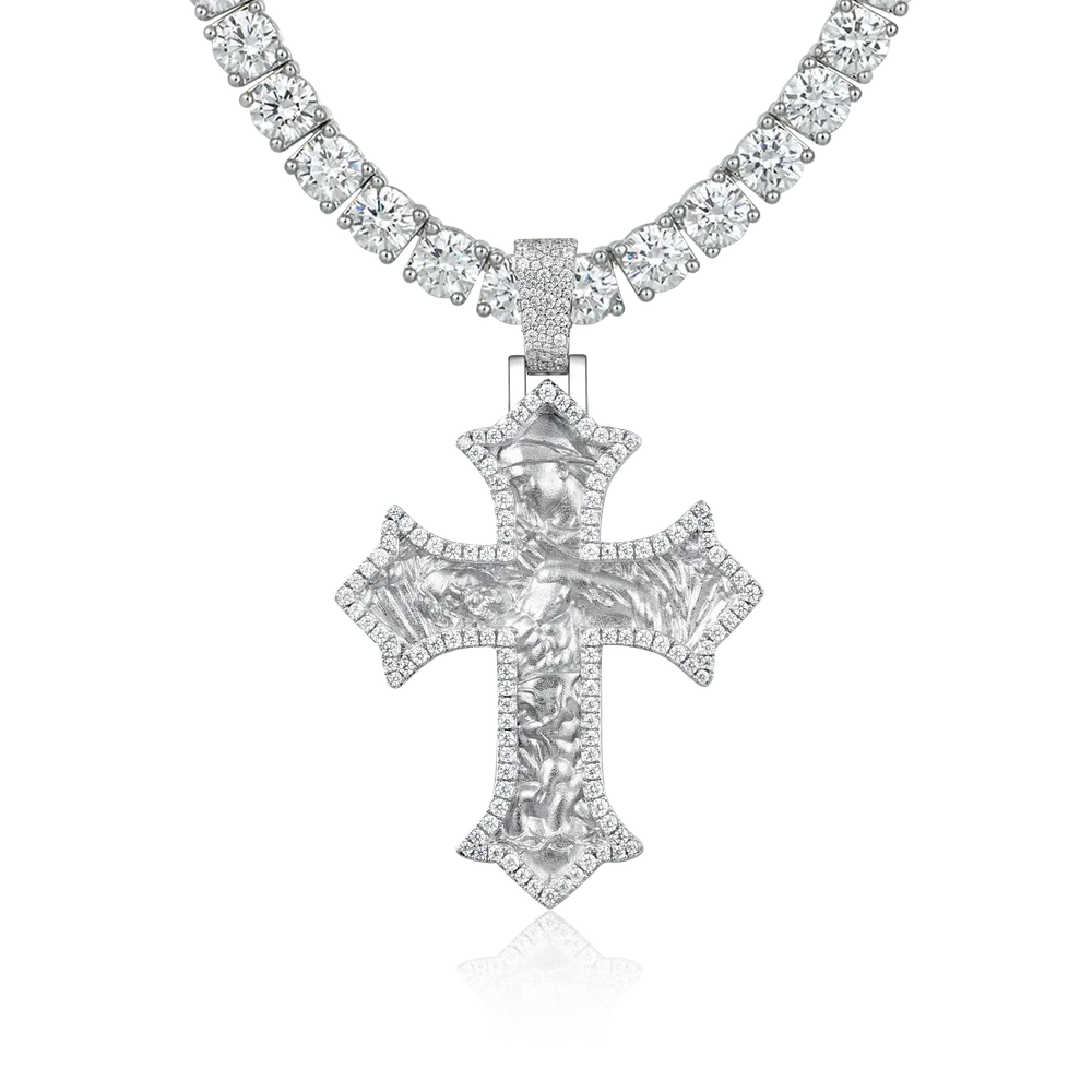 Moissanite Sacred Devotion Cross Pendant - Image 5