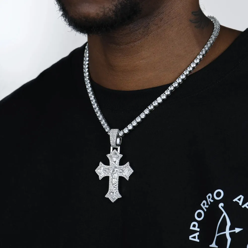 Moissanite Sacred Devotion Cross Pendant - Image 7