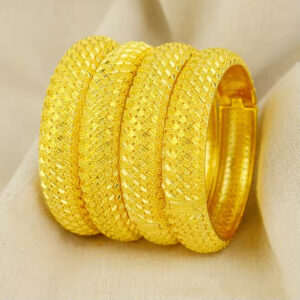 Dubai Women's 24K Gold Plated Hollow Fashion Bracelet Indian Arabic Bride Wedding Jewelry